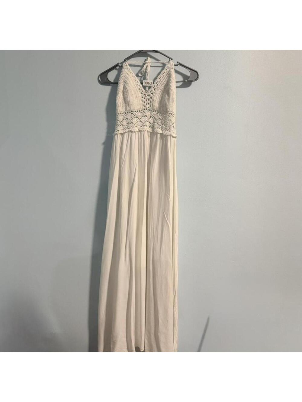 Ivory Crochet Bodice Maxi Dress - Women